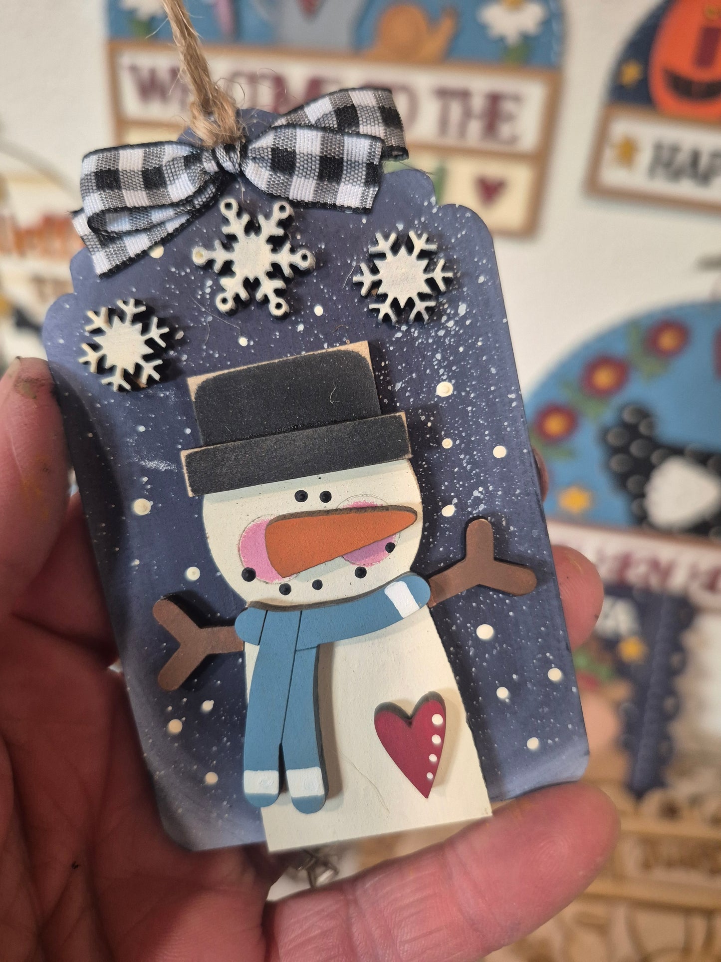 Silly Snowman Trio Ornament Set SVG