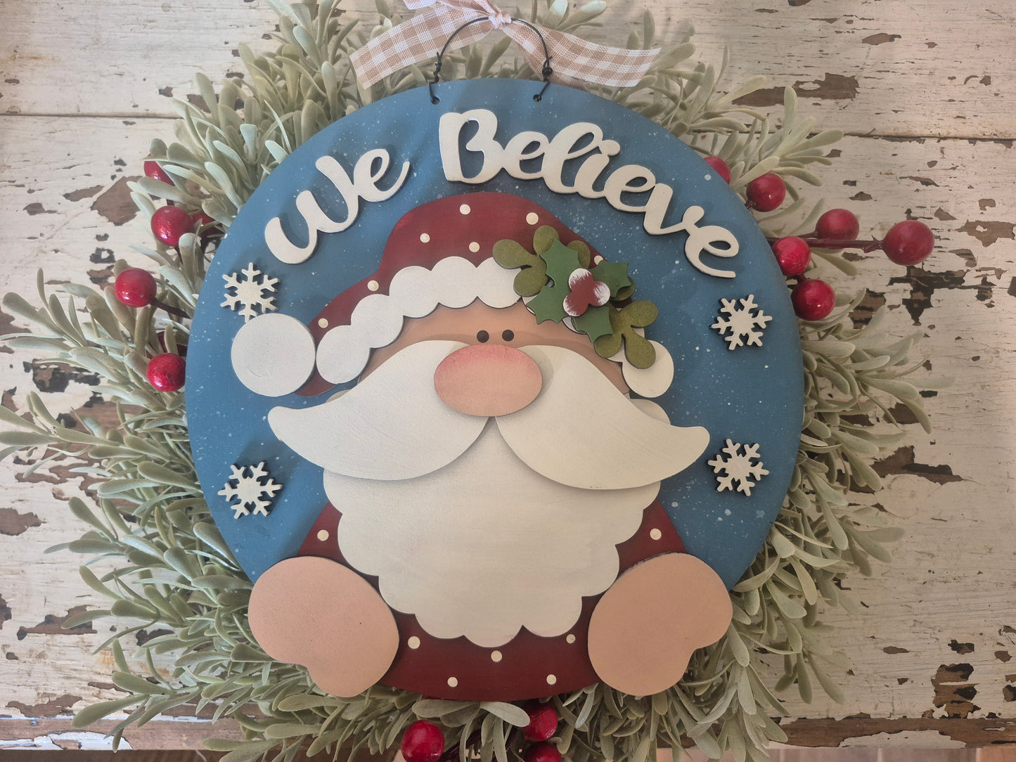 We Believe Round Santa Sign DIY Wood Kit