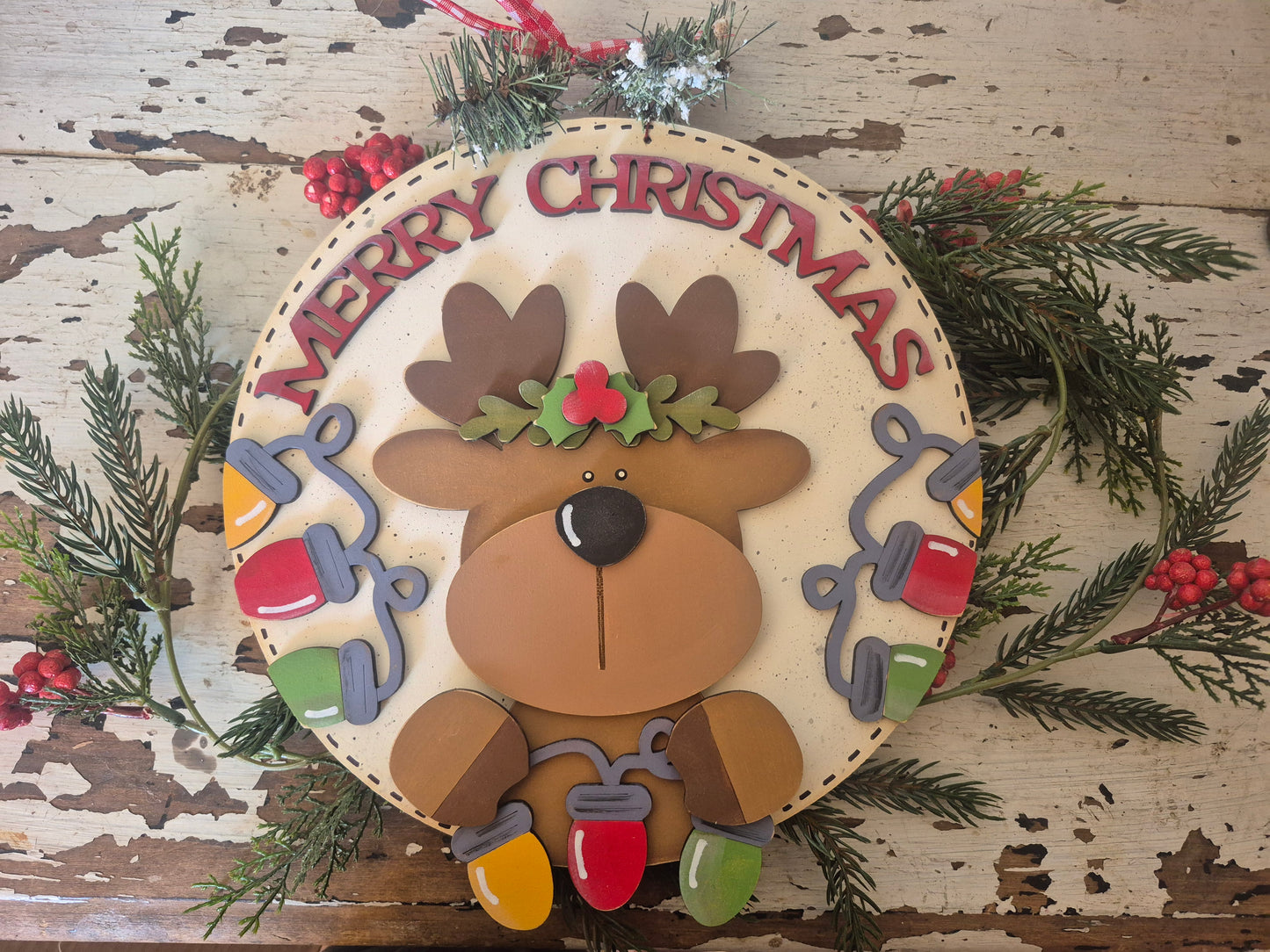 Merry Christmas Reindeer Sign DIY Wood Kit
