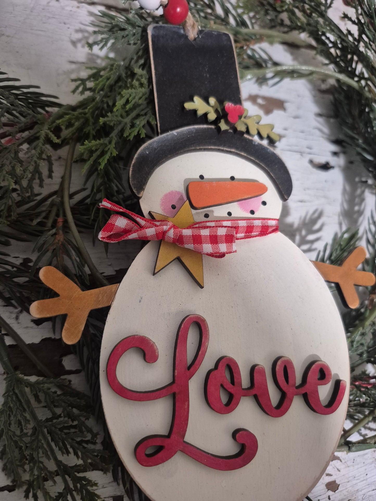 Love Snowmen Ornament Laser SVG