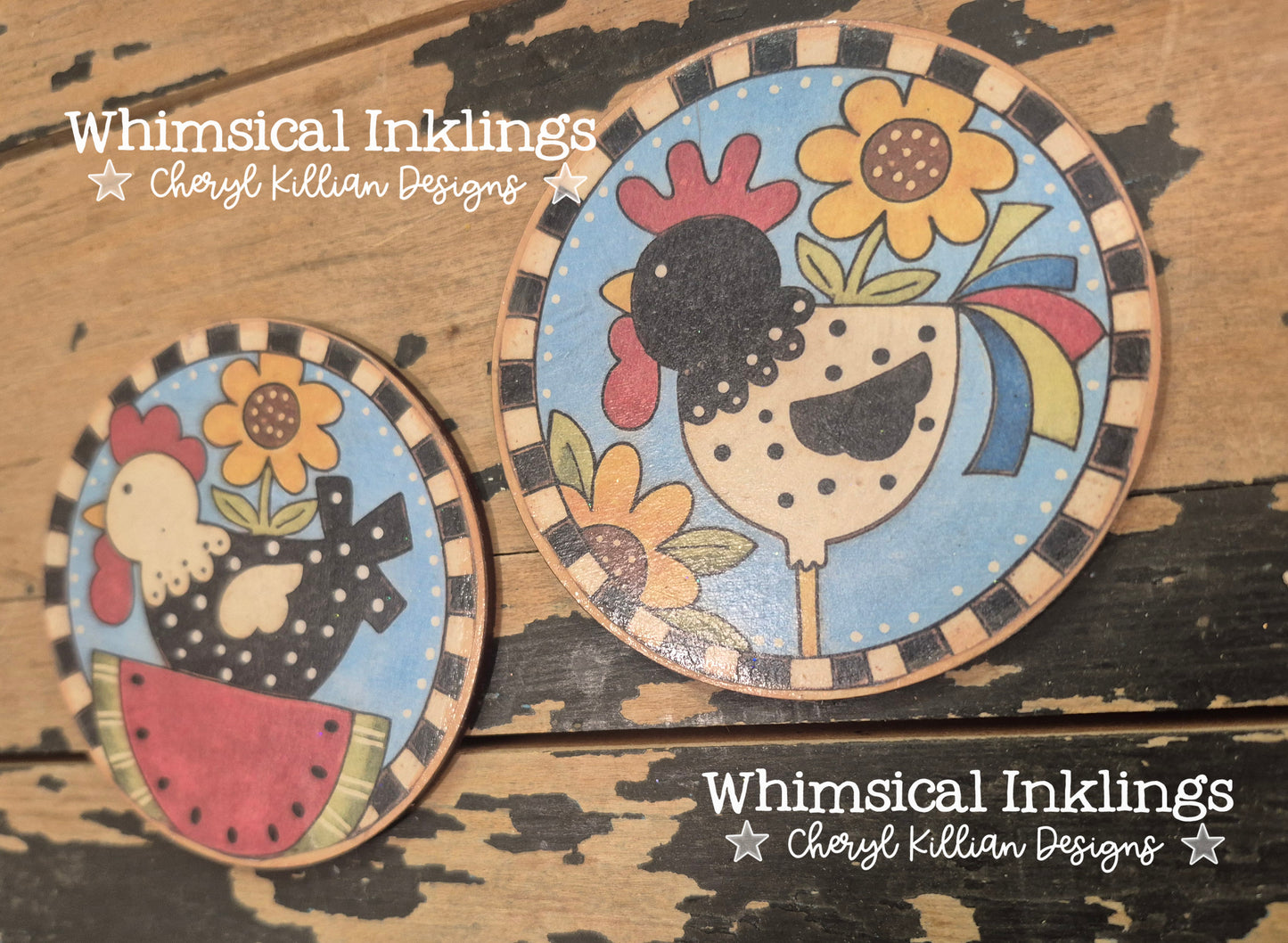 Summer Chicken Laser magnets SVG and Printable Modge Podge Set| Laser SVG