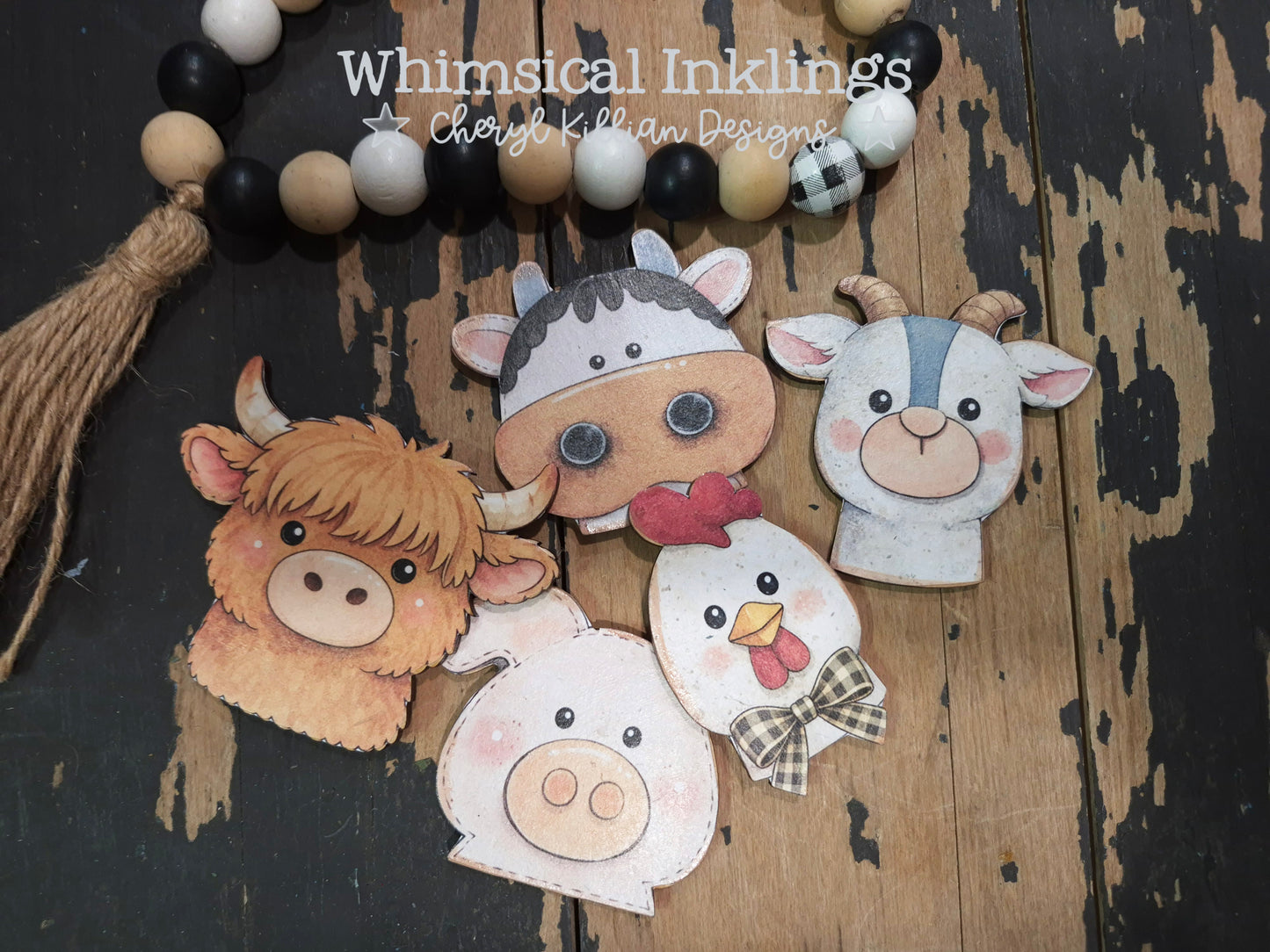 Farm friends Magnets DIY Wood Kit and Printables