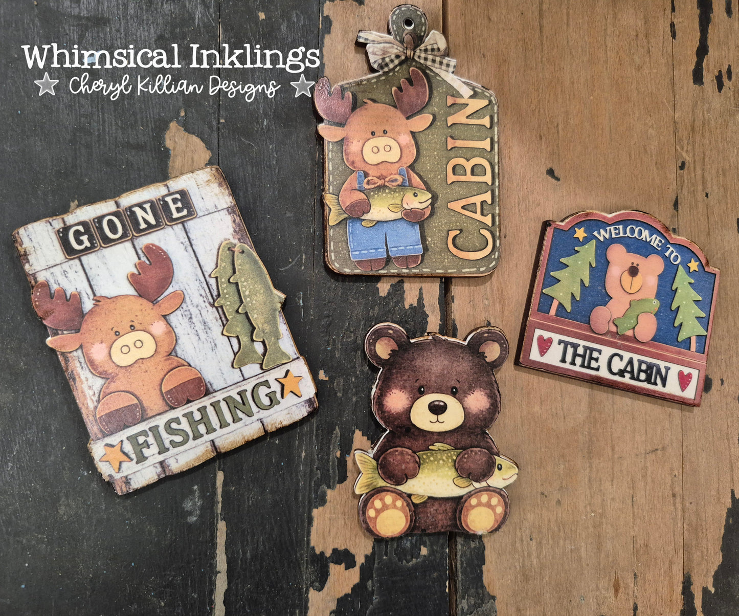 Gone Fishing Modge Podge Magnets Wood Kit