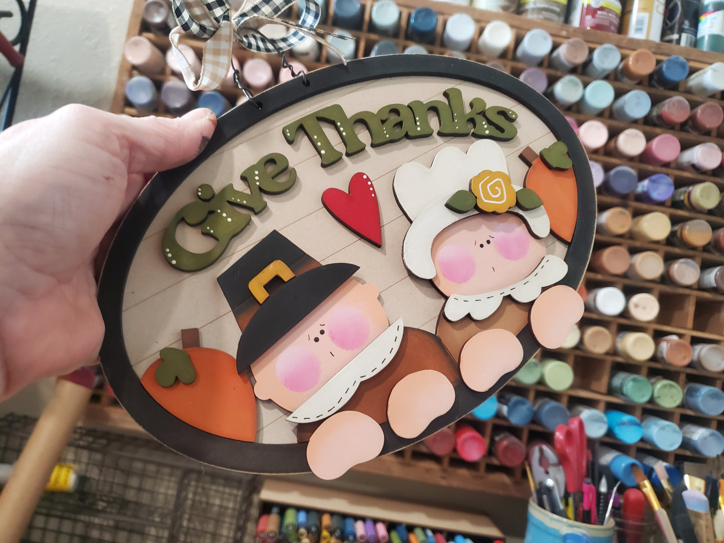 Give Thanks Pilgrim Sign Laser SVG| EXCLUSIVE