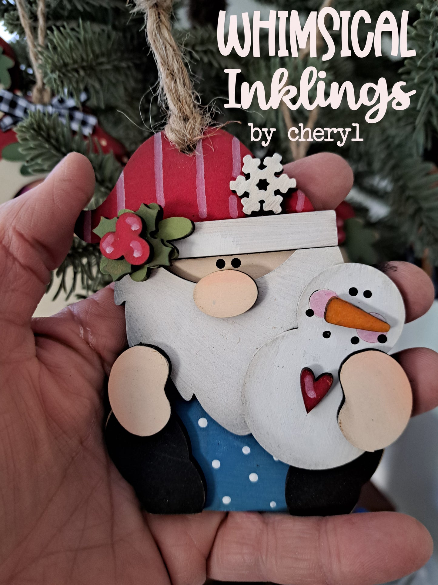 Cute Snowman Gnome Ornament Laser SVG
