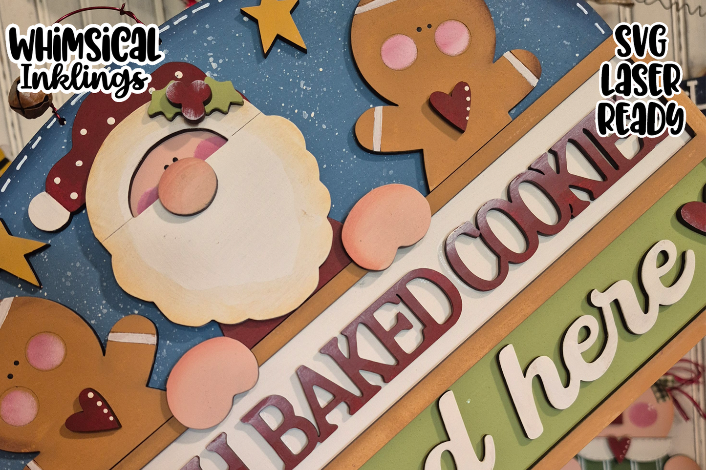 Fresh Baked Cookies Santa Sign Laser SVG