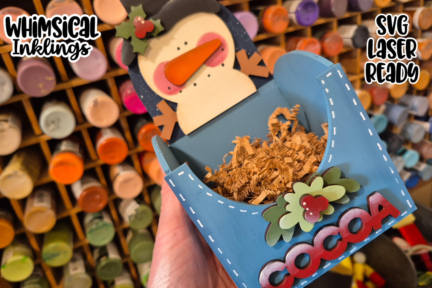 Snowman Cocoa Box SVG