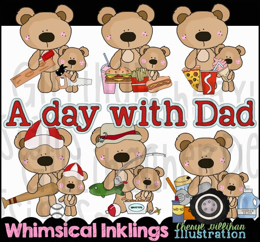 A Day With Dad| Fathers Day Sublimation Clipart