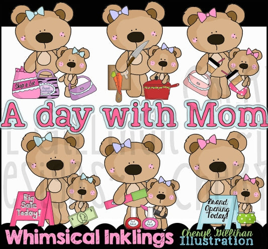 A Day With Mom| Mothers Day Sublimation Clipart
