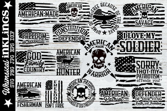 All American SVG Bundle| Patriotic SVG Designs| Americana Designs|