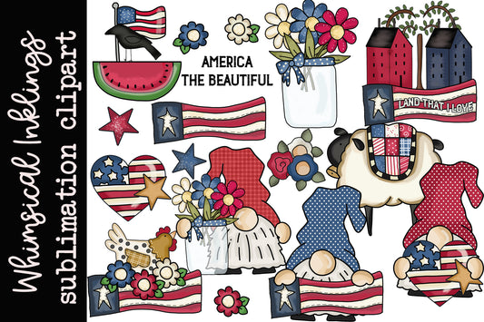 American The Beautiful Sublimation Clipart