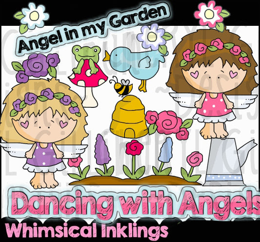 Angel In My Garden Sublimation Clipart