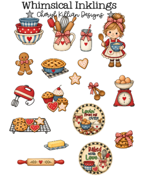 Baked With Love Sticker Pack| Baking Stickers