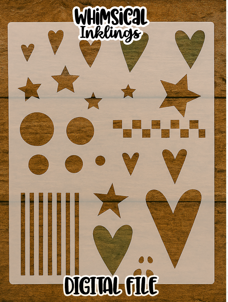 Basic Shapes Stencil Laser SVG| Cheek Stencil