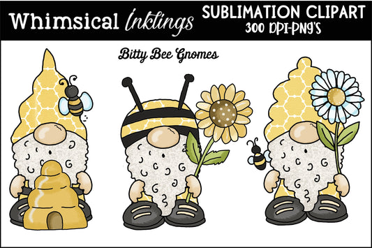 Bitty Bee Gnomes Sublimation Clipart| Spring Sublimation