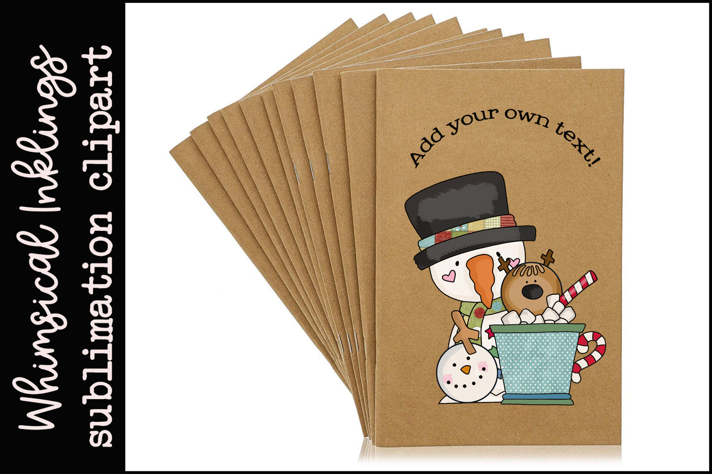 Bitty Snowman Sublimation Clipart Bundle| Winter