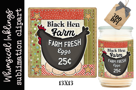 Black Hen Farm Sublimation| Chickens |Farm