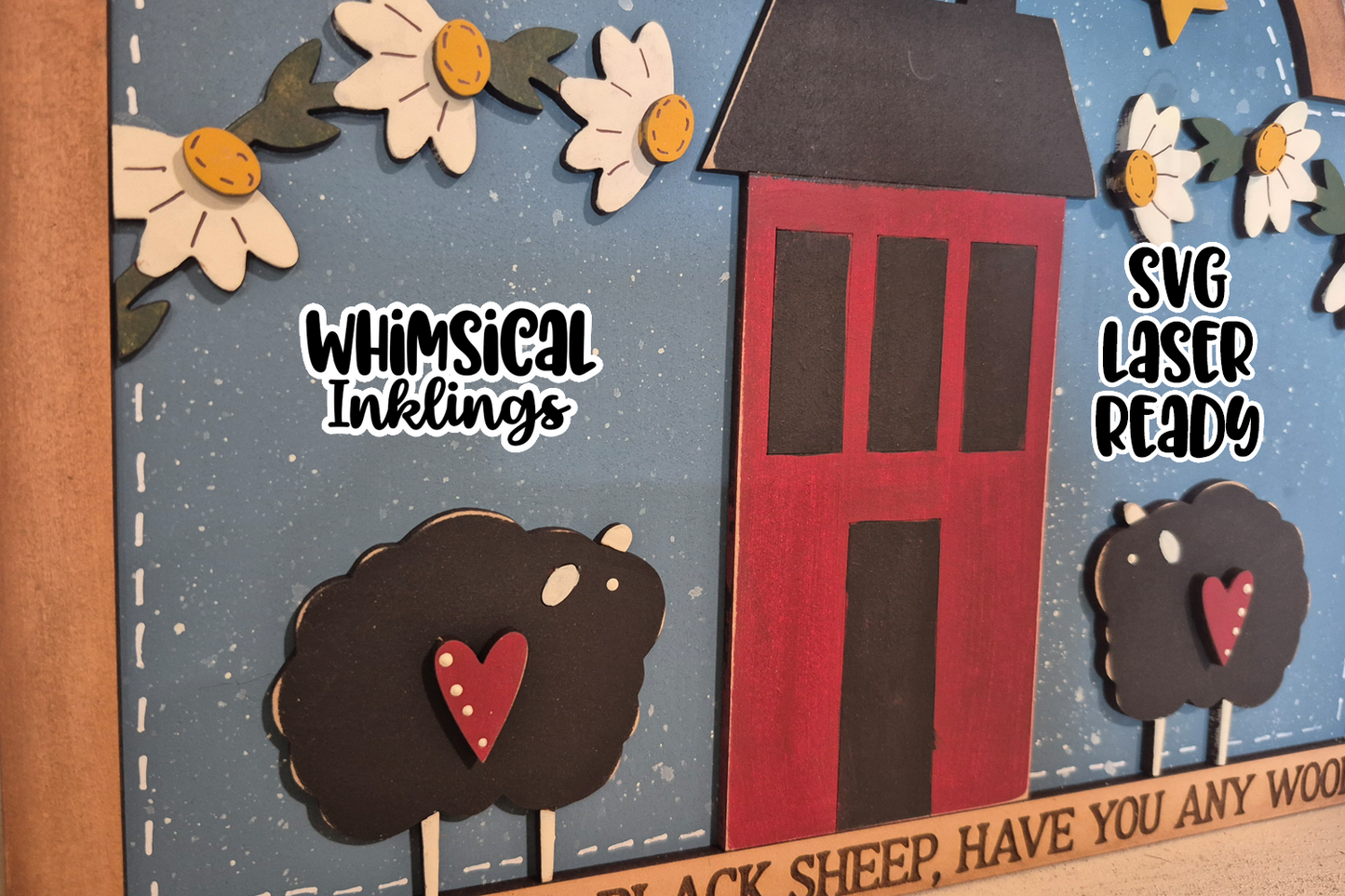 Black Sheep Sign Laser SVG