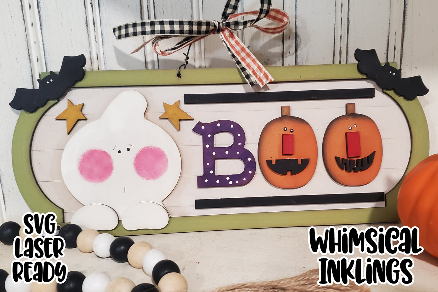 Boo Halloween Sign Laser SVG