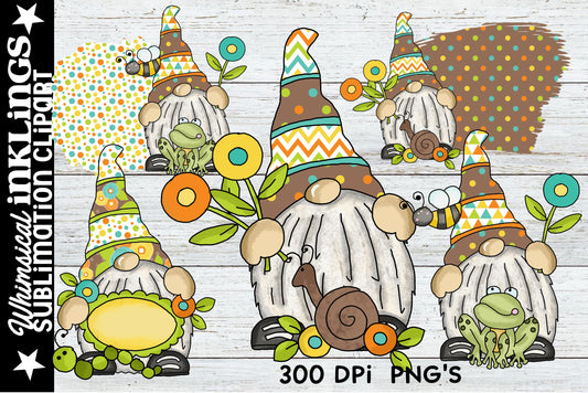 Buggy Gnomes Sublimation Clipart|Spring Clipart