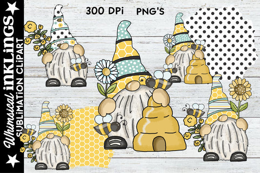Bumble Bee Gnomes Sublimation Clipart| Spring Sublimation
