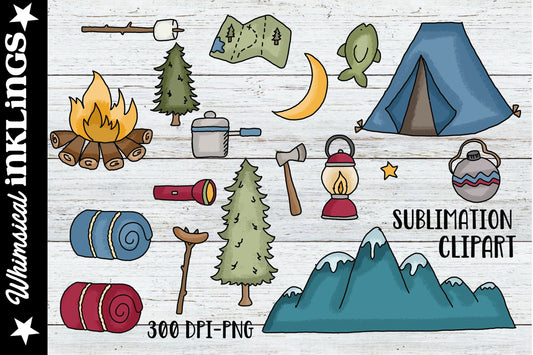 Camping Fun Clipart| Camping Sublimation| Nature
