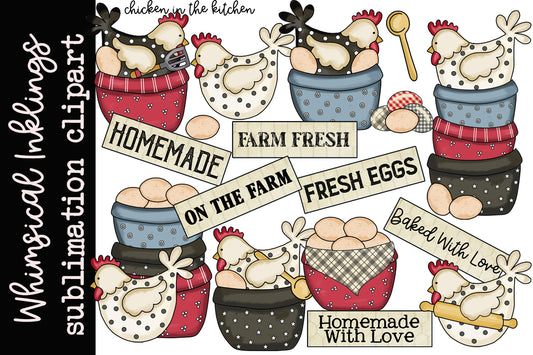 Chicken In The Kitchen Sublimation Clipart