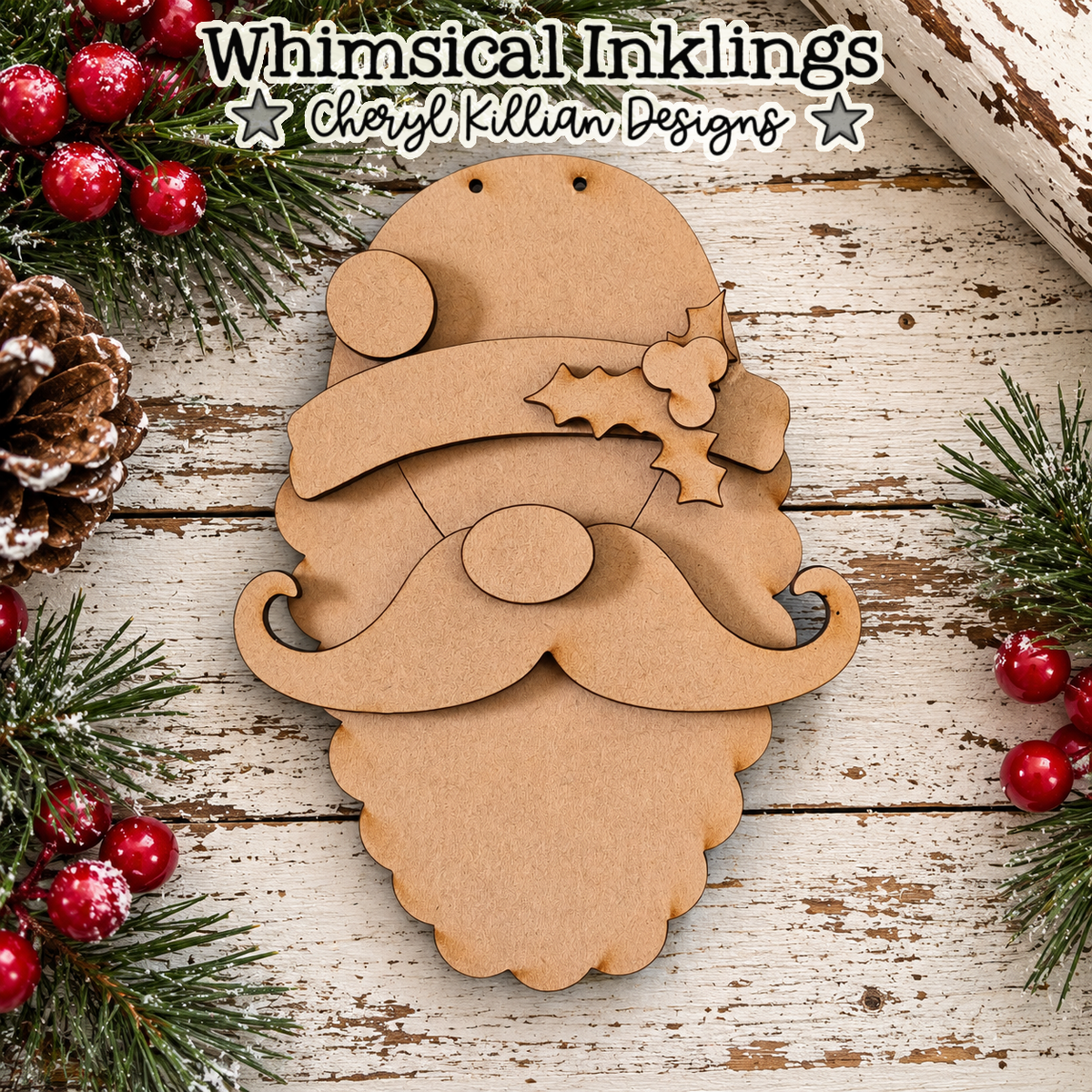 Christmas Claus-Santa Ornament Laser SVG
