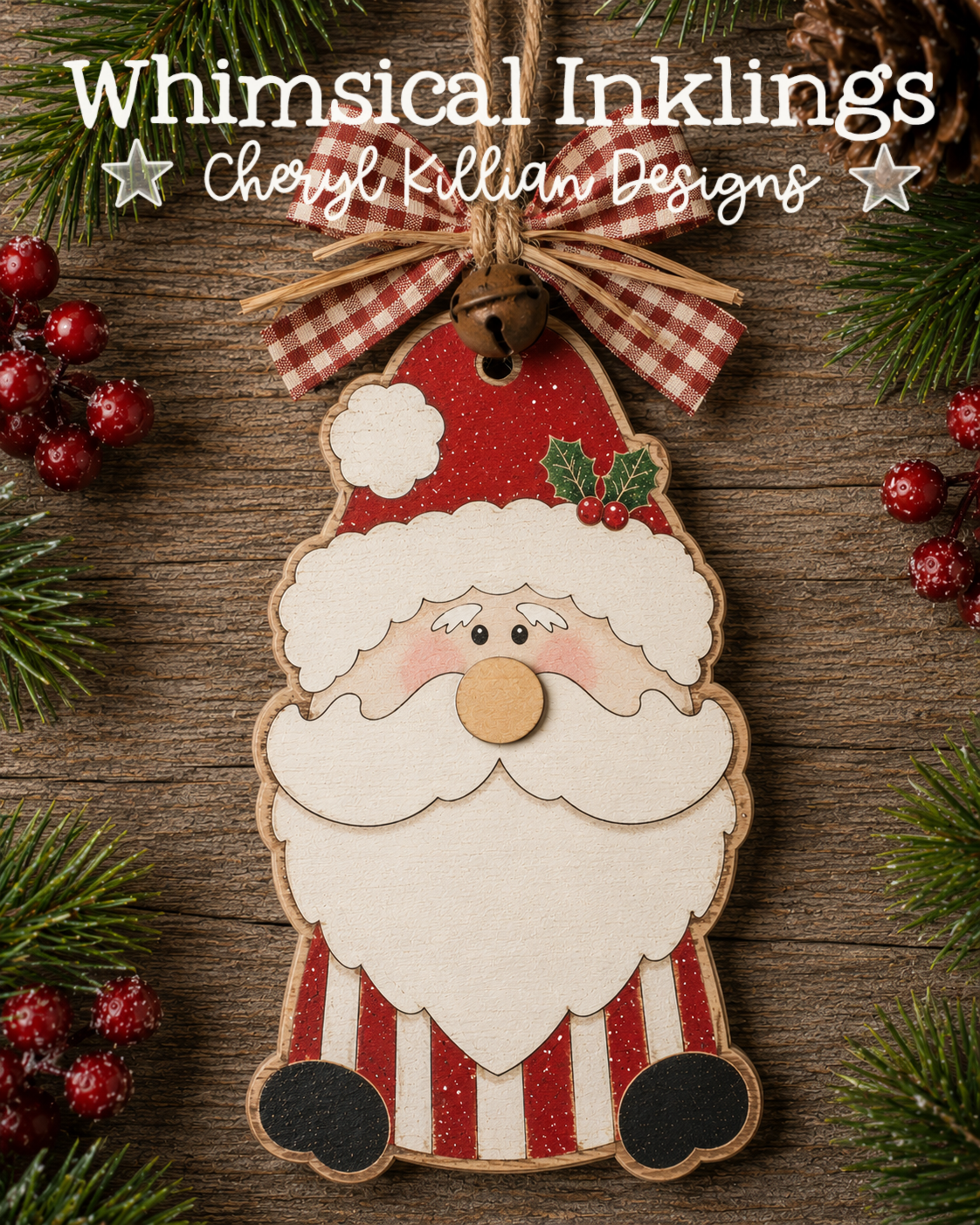 Christmas Claus Ornament Laser SVG| Christmas Laser SVG