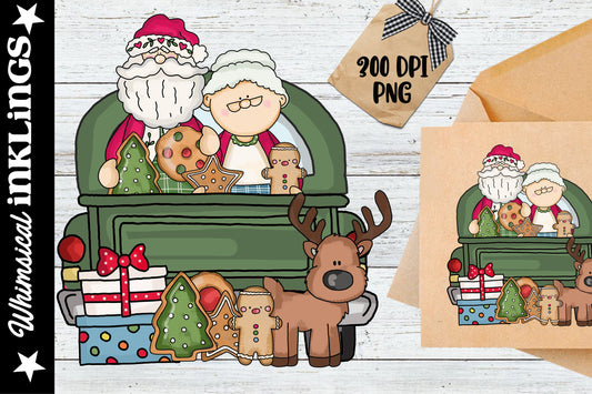 Christmas Cookie Delivery Sublimation| Santa| Mrs. Claus