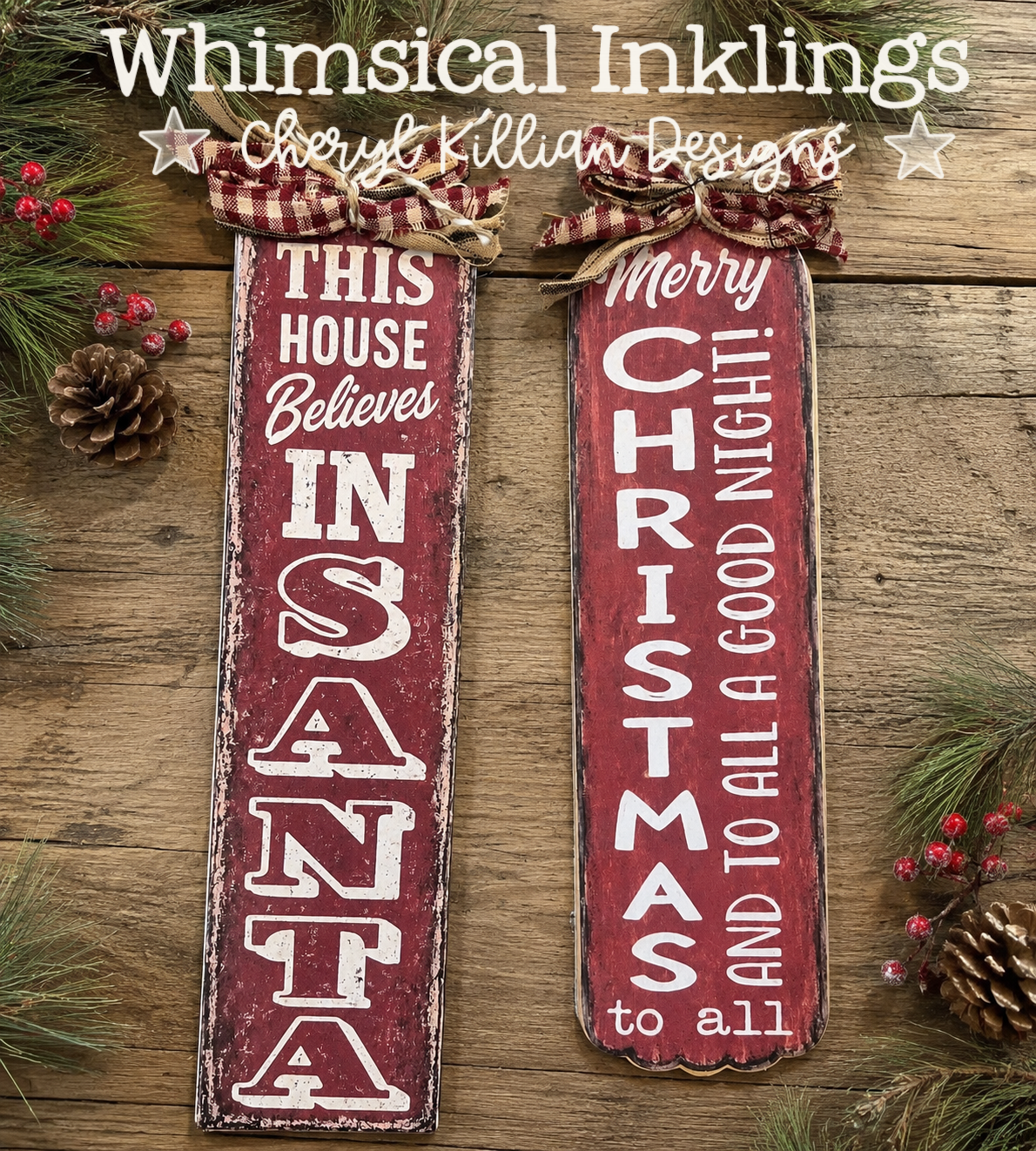 Christmas Sign Set SVG and matching Modge Podge Printables| Laser SVG