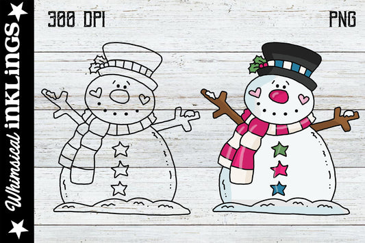 Chubby Snowman Sublimation| Winter Clipart