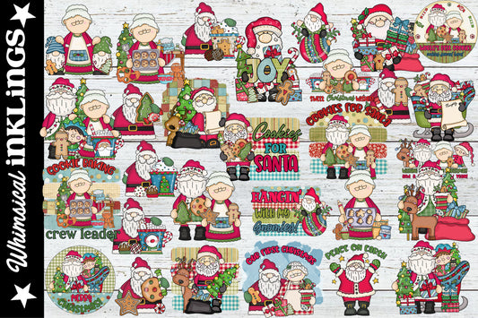 Claus For Celebration Clipart Bundle | Christmas Sublimation Bundle| Santa Designs