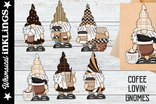 Coffee Lovin Gnomes Sublimation Clipart
