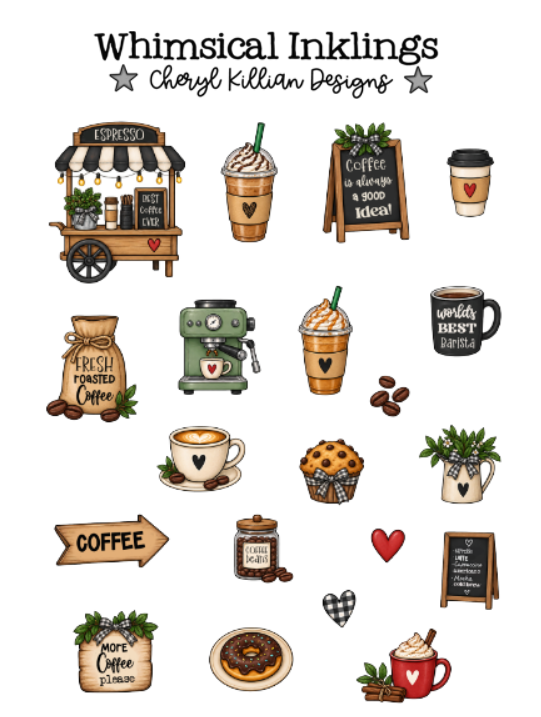 Coffee Shop Sticker Pack| Coffee Stcikers