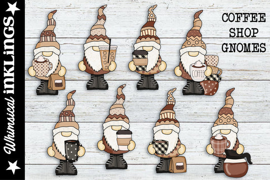 Coffee Shop Gnomes Sublimation Clipart