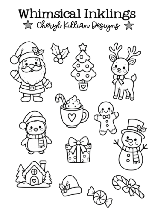 Color Me Christmas Sticker Pack| Coloring Stickers