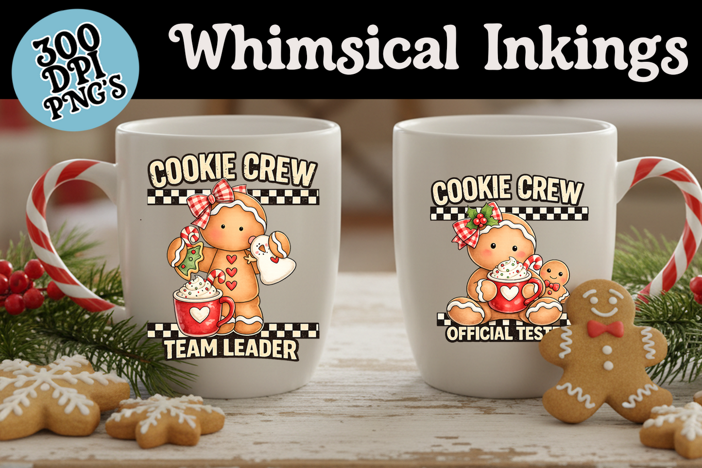 Cookie Crew Gingerbread Set| Gingerbread DTF Designs