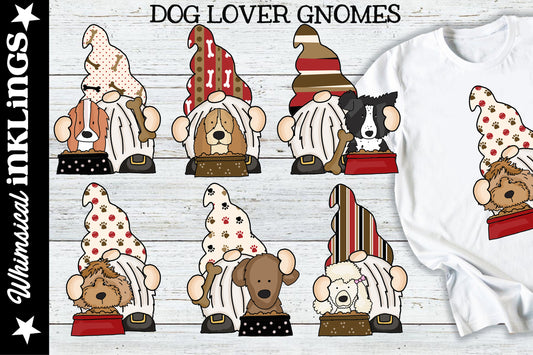 Dog Lover Gnomes Sublimation Clipart