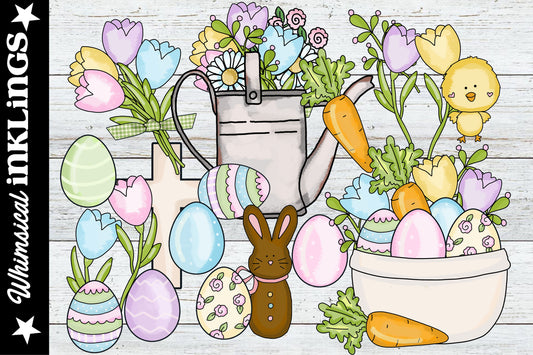 Easter Blessings Sublimation Clipart Elements