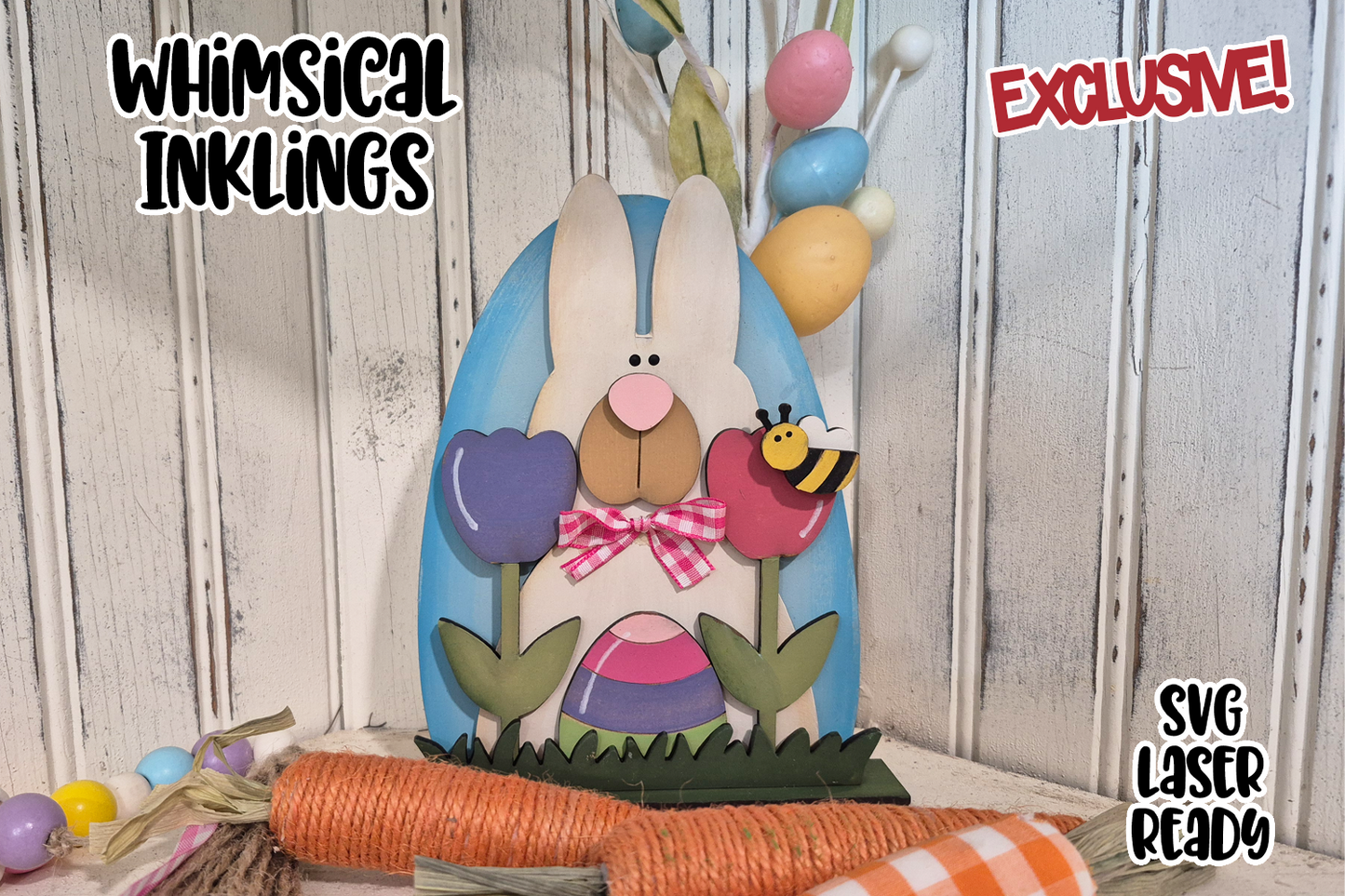 Easter Bunny Standup Laser SVG