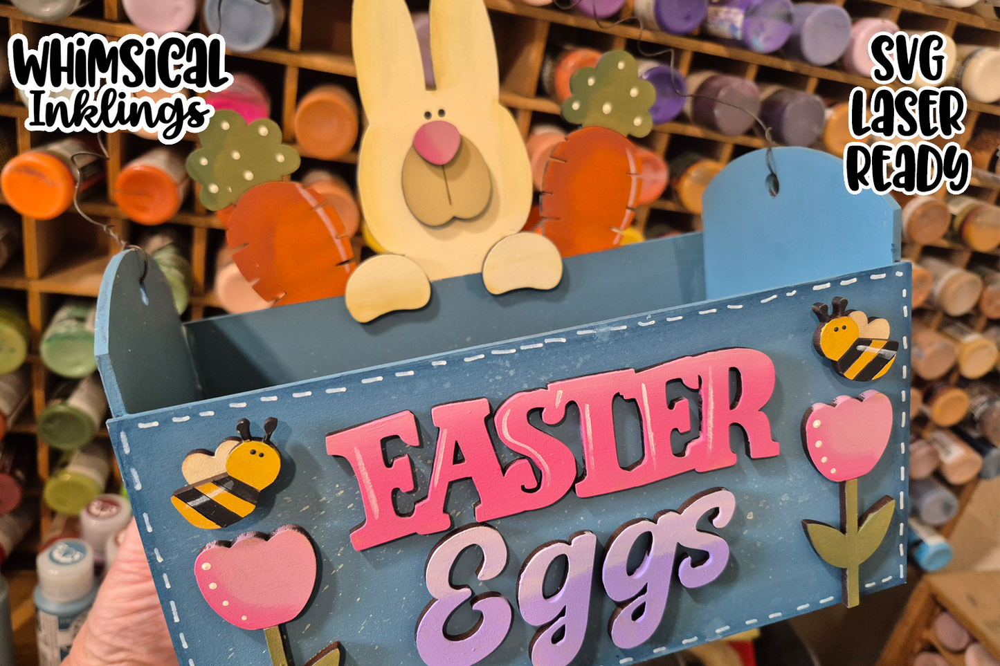 Easter Egg Bunny Box Laser SVG