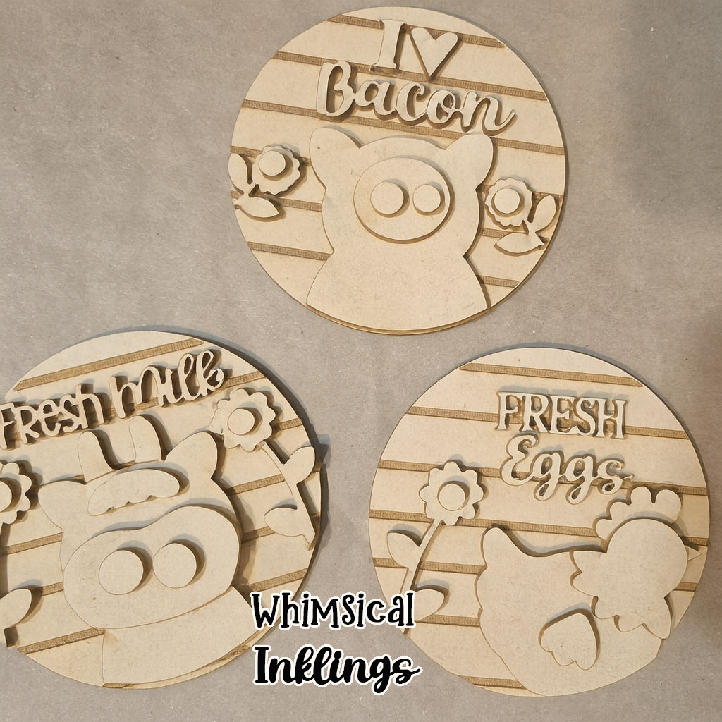 Farm Animal Magnet Trio DIY Wood Set