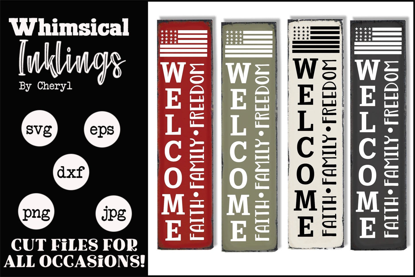 Faith Family Freedom Vertical SVG| Patriotic SVG