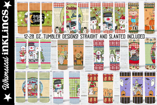 Fall Into Christmas Tumbler Sublimation Bundle | Printable Tumblers| Tumbler Printables