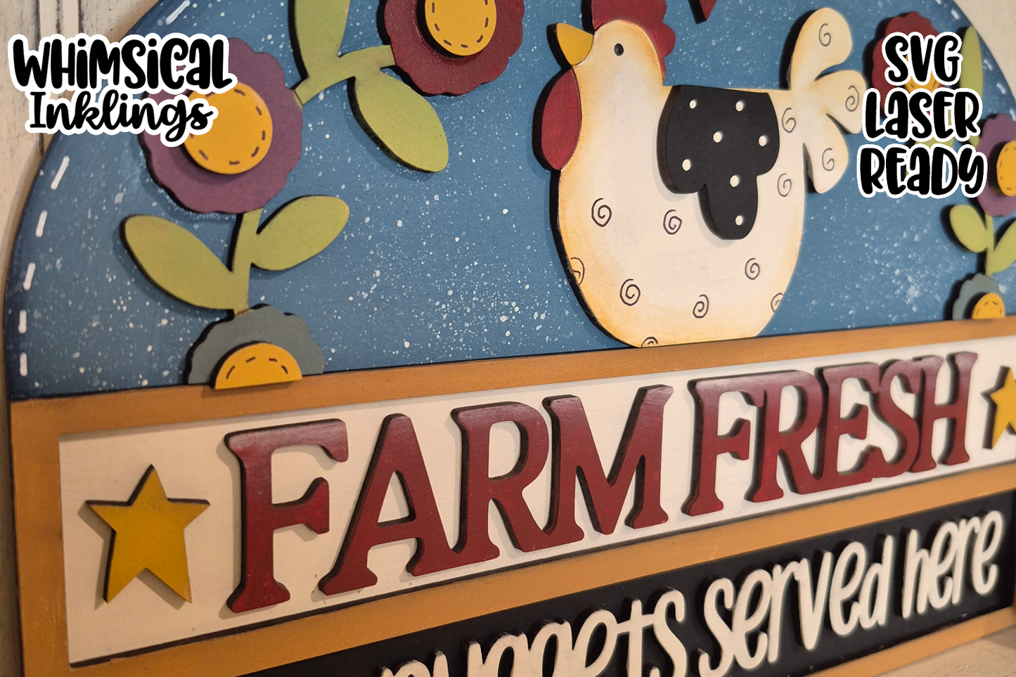 Farm Fresh Butt Nuggets Sign Laser SVG