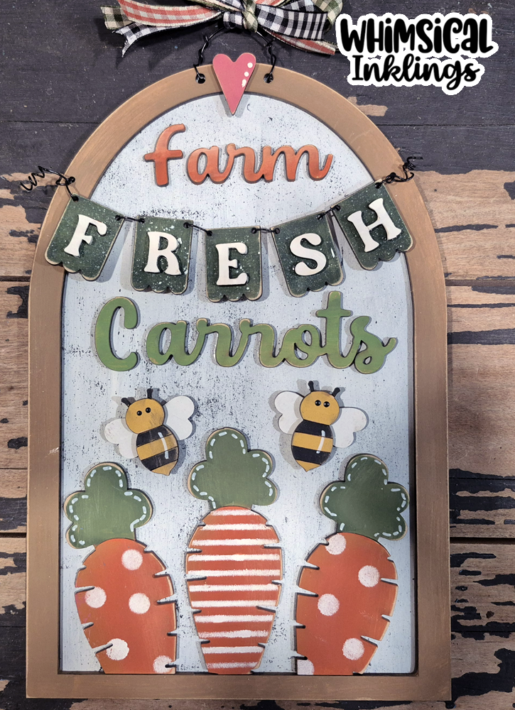 Farm Fresh Carrots Sign Laser SVG