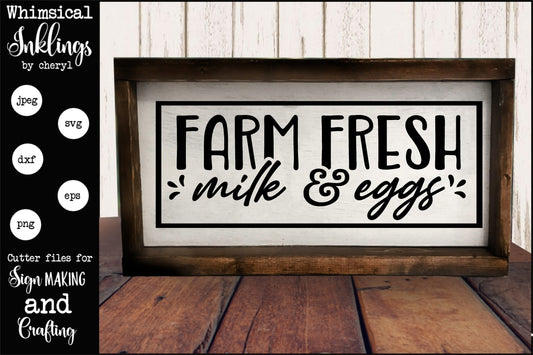 Farm Fresh Milk And Eggs Sign SVG| Farm SVG|