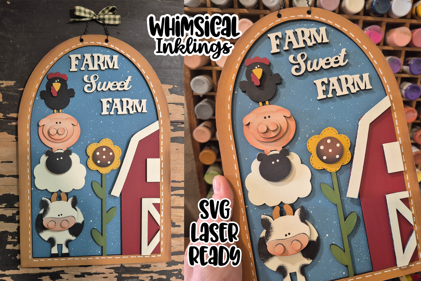 Farm Sweet Farm Animal Stack Sign SVG