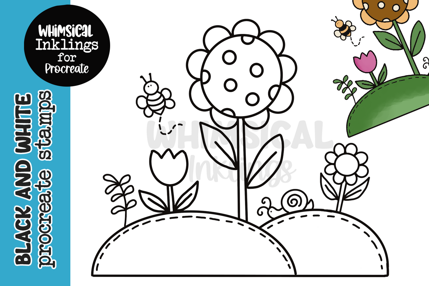 Flower Hill Procreate Stamp